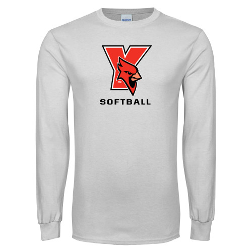 White Long Sleeve T Shirt-Softball