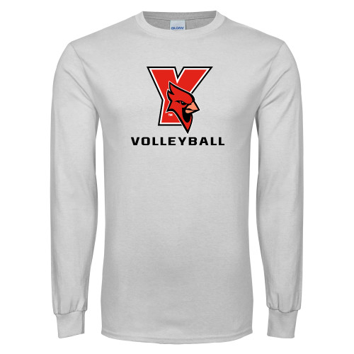 White Long Sleeve T Shirt-Volleyball