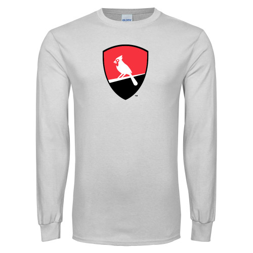 White Long Sleeve T Shirt-Shield Logo