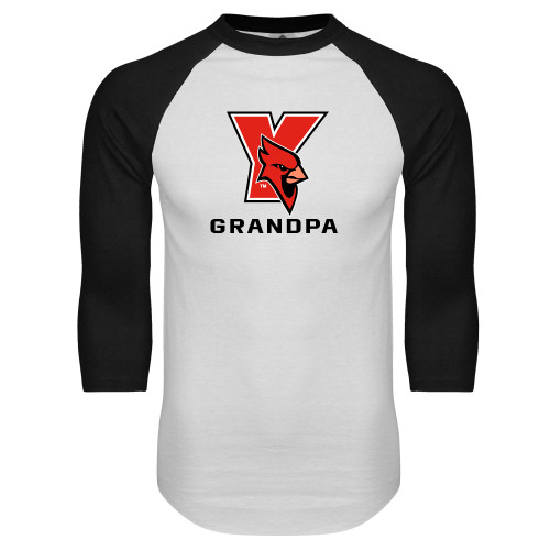 White/Black Raglan Baseball T Shirt-Grandpa