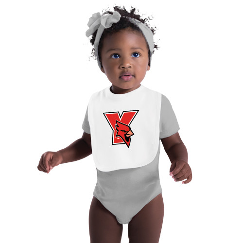 White Baby Bib-Cardinal