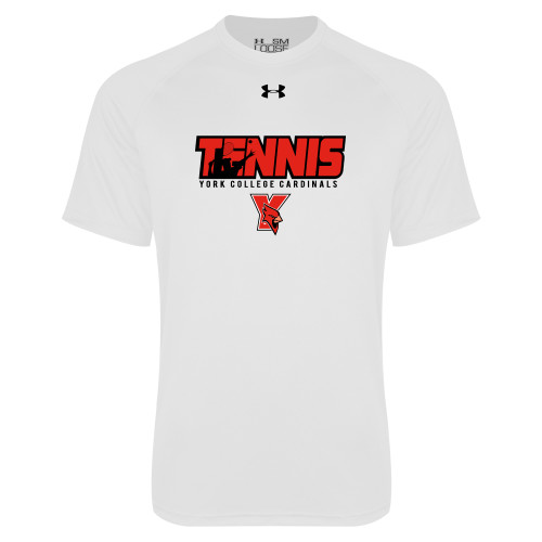 Under Armour White Tech Tee-Tennis Stacked
