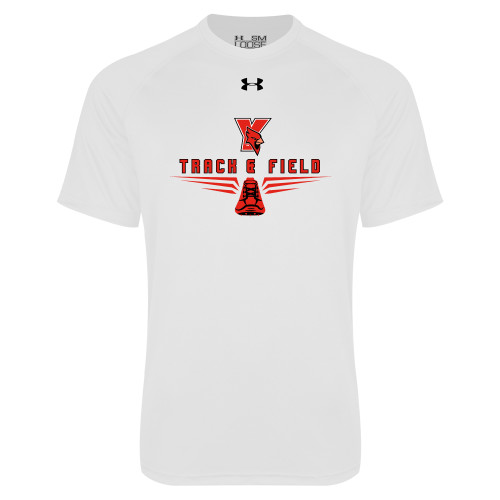 Under Armour White Tech Tee-Track & Field Shoe Stacked
