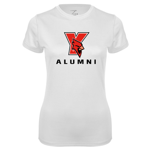 Womens White Performance Tee-Alumni