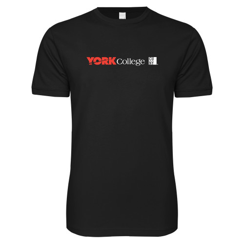 Next Level Black SoftStyle T Shirt-York College with CUNY Square