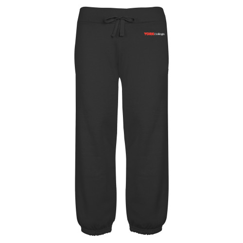 ENZA Womens Black Banded Fleece Capri-Official Logo