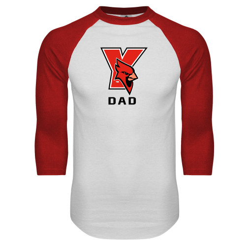 White/Red Raglan Baseball T Shirt-Dad