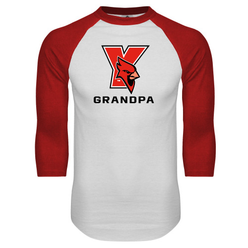 White/Red Raglan Baseball T Shirt-Grandpa