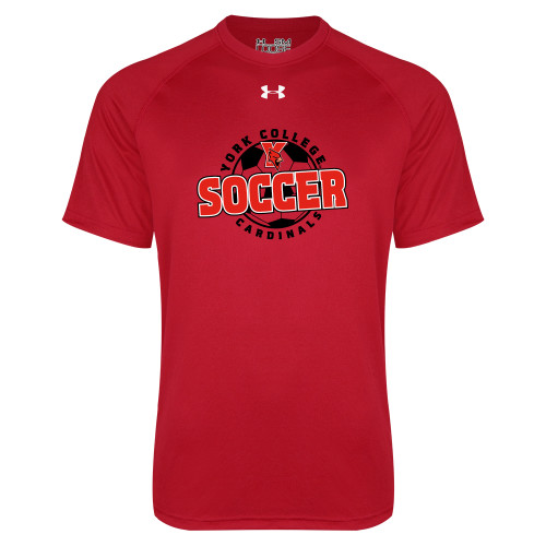 Under Armour Red Tech Tee-York College Soccerball