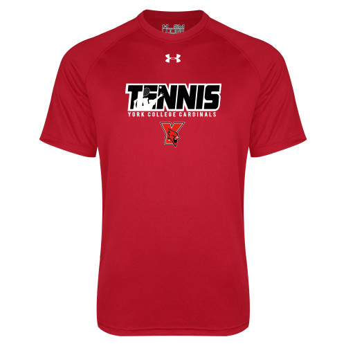 Under Armour Red Tech Tee-Tennis Stacked