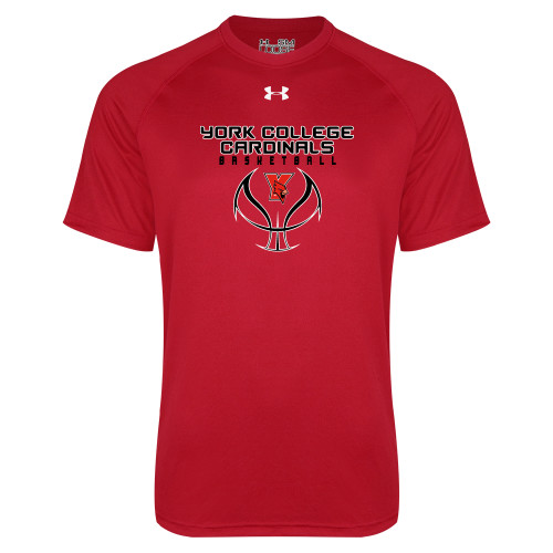 Under Armour Red Tech Tee-York College Cardinals Basketball