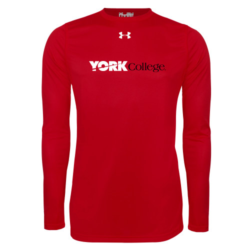 Under Armour Red Long Sleeve Tech Tee-Official Logo