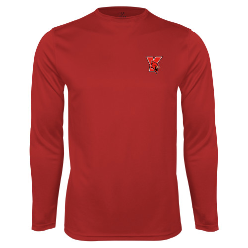 Red Performance Long Sleeve Shirt-Cardinal