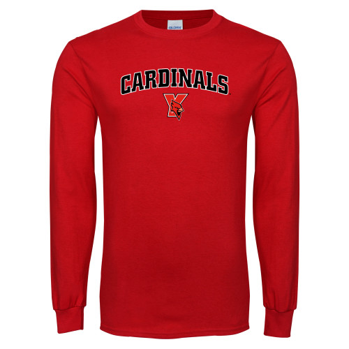 Red Long Sleeve T Shirt-Cardinals Arched with Cardinal
