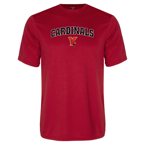 Red Performance Tee-Cardinals Arched with Cardinal