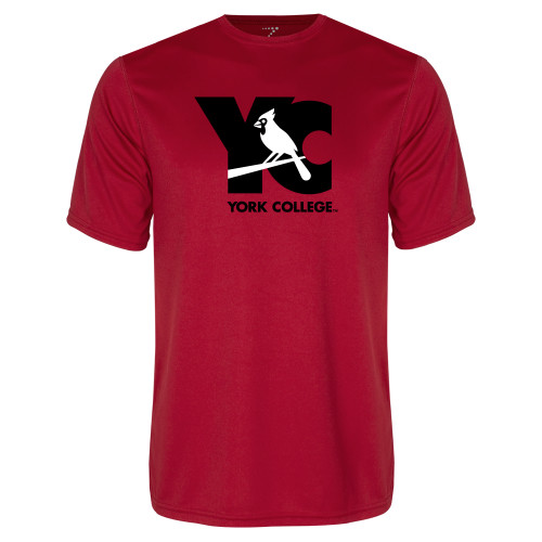 Red Performance Tee-YC with Perched Cardinal