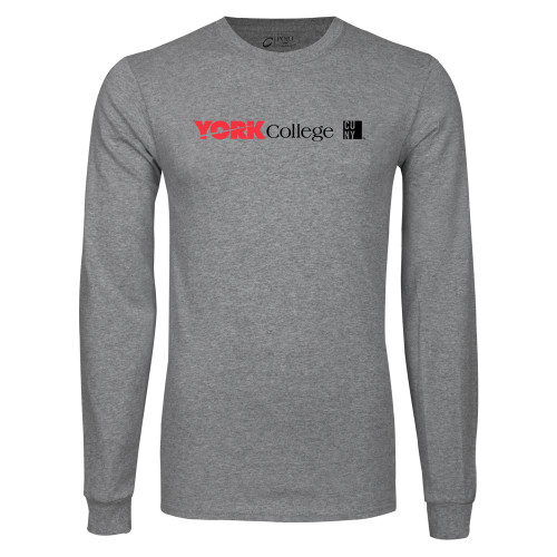 Grey Long Sleeve T Shirt-York College with CUNY Square