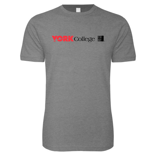 Next Level Heather Grey SoftStyle T Shirt-York College with CUNY Square