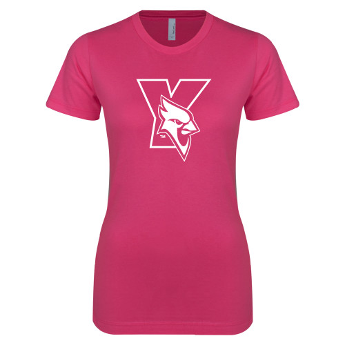 Next Level Womens Fuchsia Boyfriend Tee-Cardinal