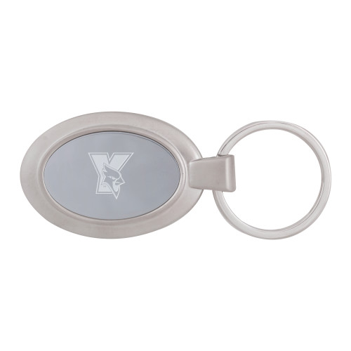 Dual Tone Mirrored Oval Key Holder-Cardinal Engraved