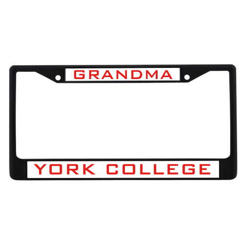 Metal License Plate Frame in Black-Grandma