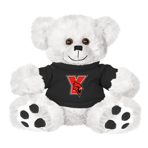 Plush Big Paw 8 1/2 inch White Bear w/Black Shirt-Cardinal