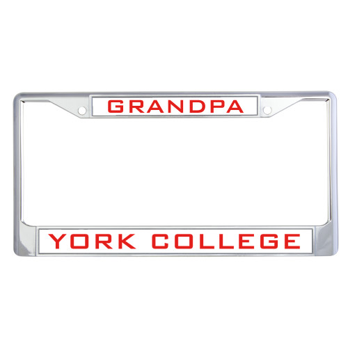 Metal License Plate Frame in Chrome-Grandpa 