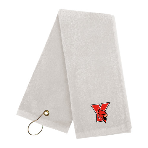 White Golf Towel-Cardinal