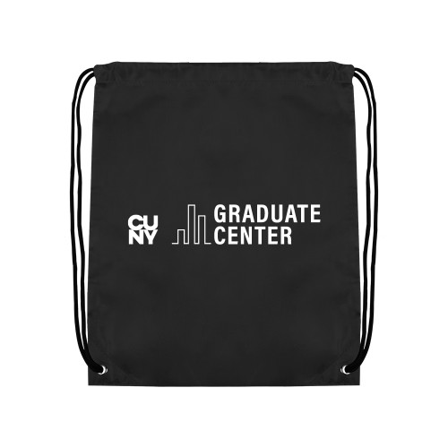 Black Drawstring Backpack-Graduate Center Wordmark