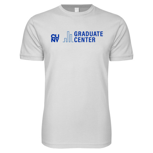 Next Level White SoftStyle T Shirt-Graduate Center Wordmark