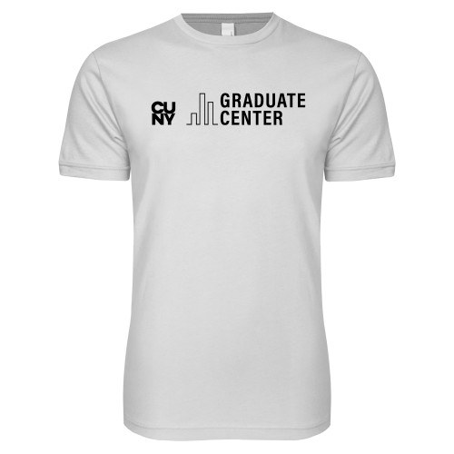 Next Level White SoftStyle T Shirt-Graduate Center Wordmark