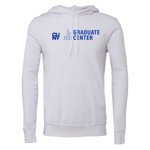 Bella + Canvas White Fleece Hood-Graduate Center Wordmark