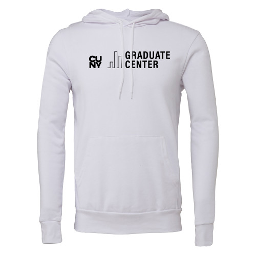 Bella + Canvas White Fleece Hood-Graduate Center Wordmark