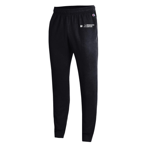 Champion Black Powerblend Fleece Jogger-Graduate Center Wordmark
