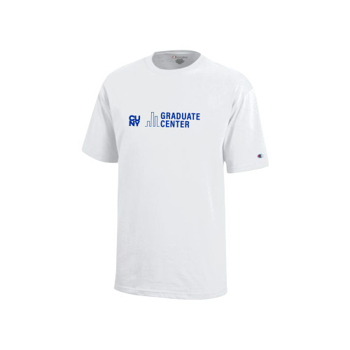 Champion Youth White Short Sleeve Tee-Graduate Center Wordmark