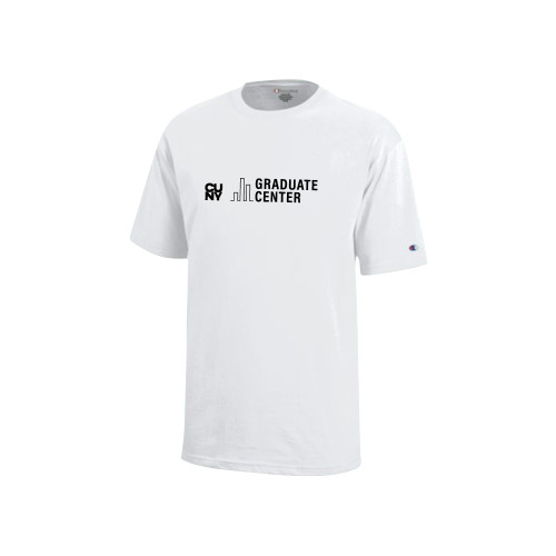 Champion Youth White Short Sleeve Tee-Graduate Center Wordmark