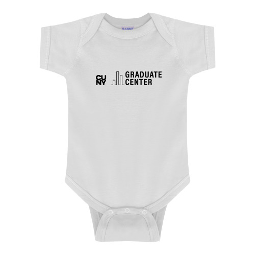White Infant Onesie-Graduate Center Wordmark