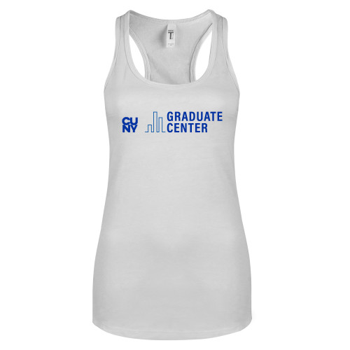 Next Level Racerback Tank White-Graduate Center Wordmark