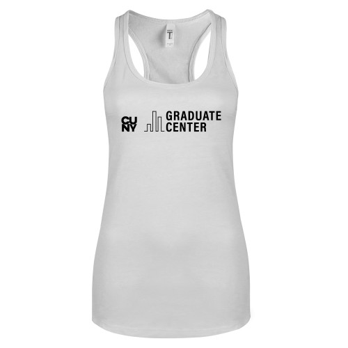 Next Level Racerback Tank White-Graduate Center Wordmark