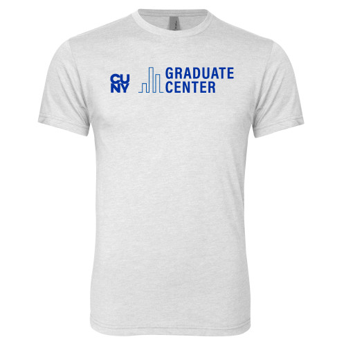 Next Level Heather White Triblend Tee-Graduate Center Wordmark