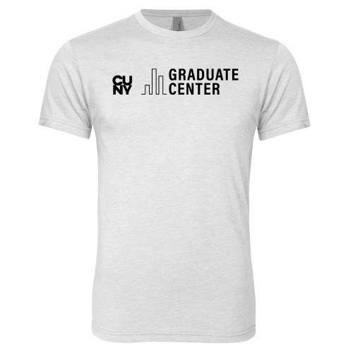 Next Level Heather White Triblend Tee-Graduate Center Wordmark