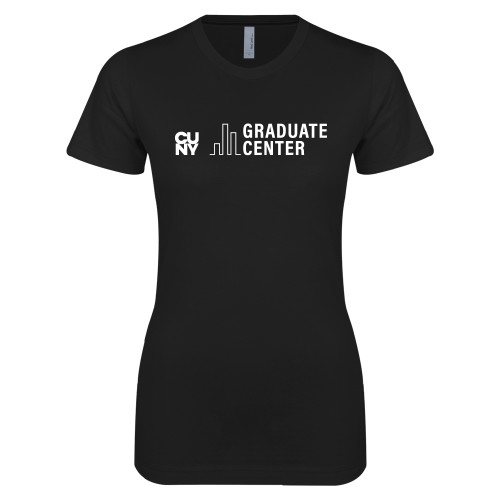 Next Level Womens Black Boyfriend Tee-Graduate Center Wordmark