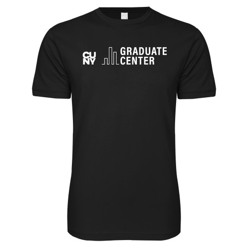 Next Level Black SoftStyle T Shirt-Graduate Center Wordmark