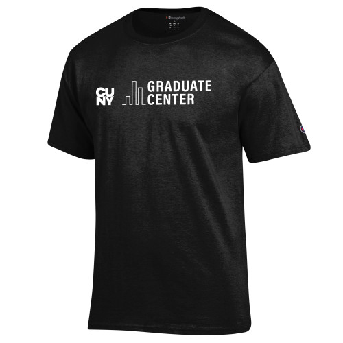 Champion Black T Shirt-Graduate Center Wordmark