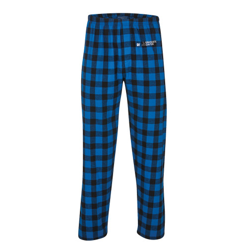 Boxercraft Royal/Black Buffalo Unisex Flannel Pajama Pant-Graduate Center Wordmark