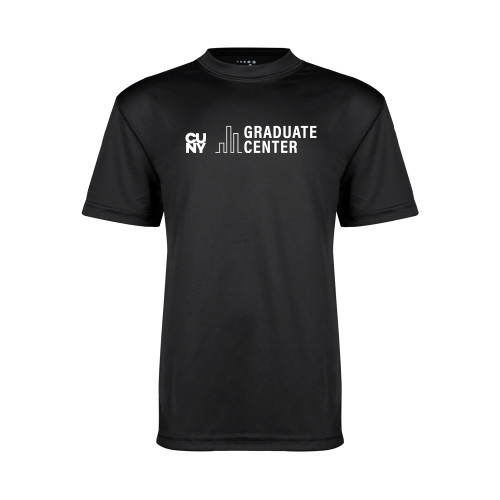 Youth Performance Black Tee-Graduate Center Wordmark