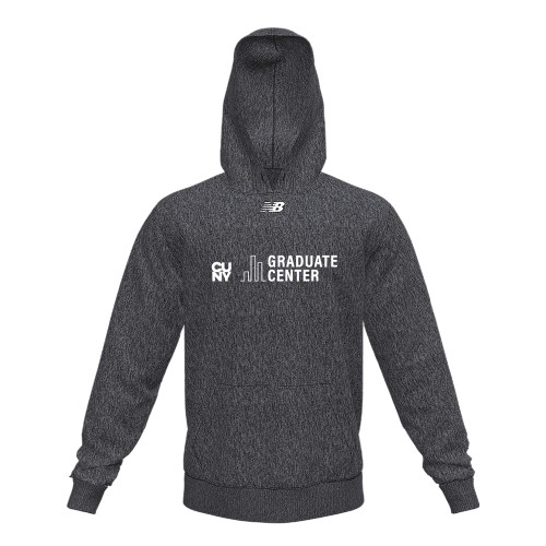 New Balance Black Heather Fleece Hood-Graduate Center Wordmark