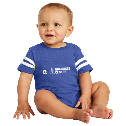 Vintage Royal Jersey Onesie-Graduate Center Wordmark