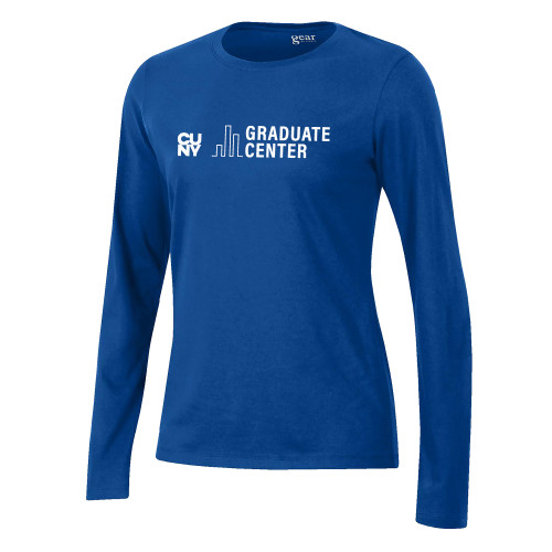 Gear Womens Royal Long Sleeve Tee-Graduate Center Wordmark