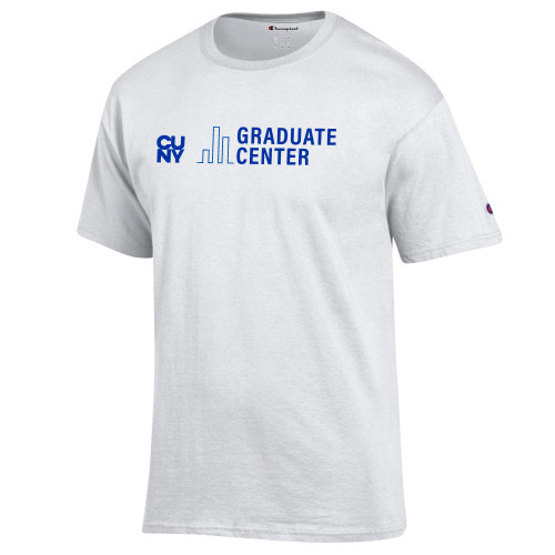 Champion White T Shirt-Graduate Center Wordmark